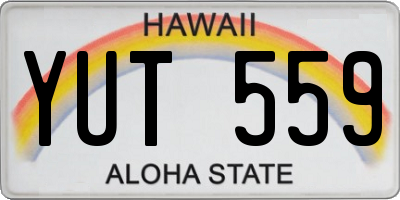 HI license plate YUT559