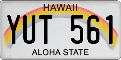 HI license plate YUT561
