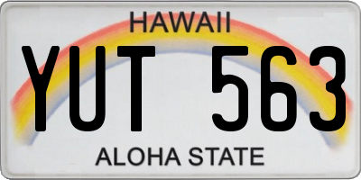 HI license plate YUT563