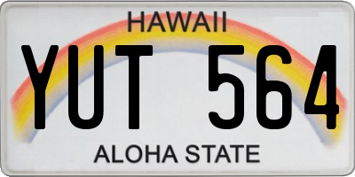 HI license plate YUT564