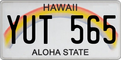 HI license plate YUT565
