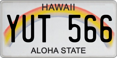 HI license plate YUT566