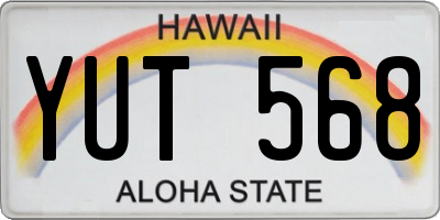 HI license plate YUT568