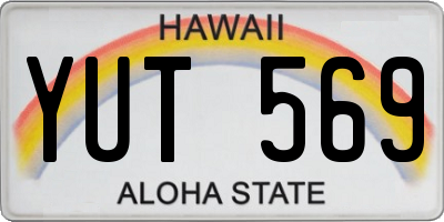 HI license plate YUT569