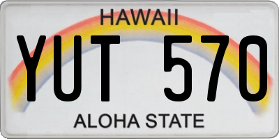 HI license plate YUT570