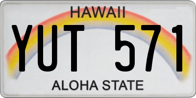HI license plate YUT571