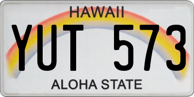 HI license plate YUT573