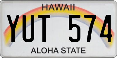 HI license plate YUT574