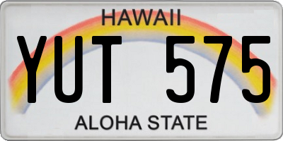 HI license plate YUT575