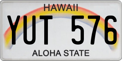 HI license plate YUT576