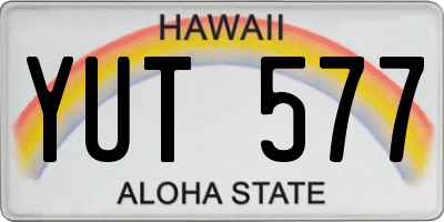 HI license plate YUT577