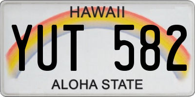 HI license plate YUT582