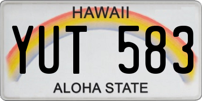 HI license plate YUT583