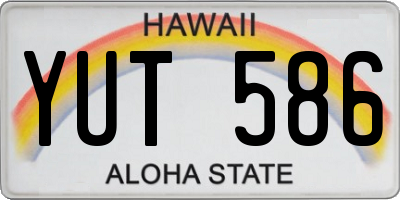 HI license plate YUT586
