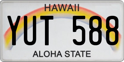 HI license plate YUT588