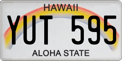 HI license plate YUT595