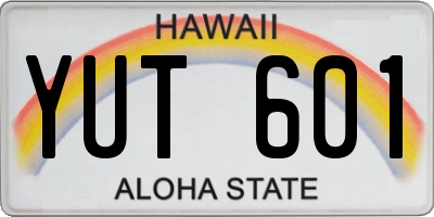 HI license plate YUT601
