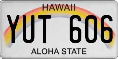 HI license plate YUT606