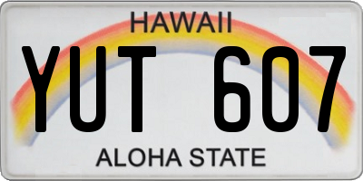 HI license plate YUT607