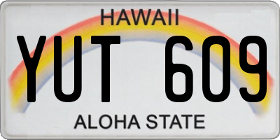 HI license plate YUT609