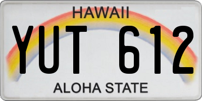 HI license plate YUT612