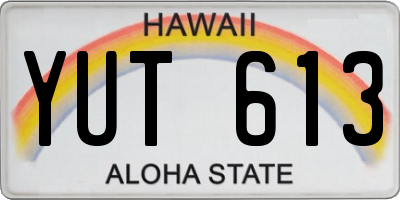HI license plate YUT613