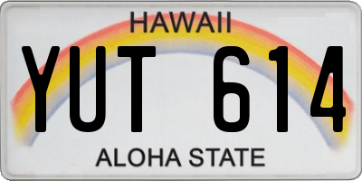 HI license plate YUT614