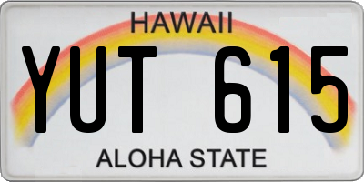 HI license plate YUT615