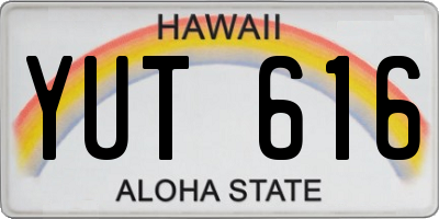 HI license plate YUT616