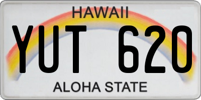 HI license plate YUT620
