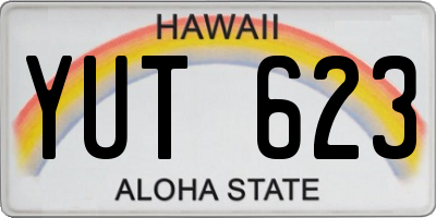 HI license plate YUT623