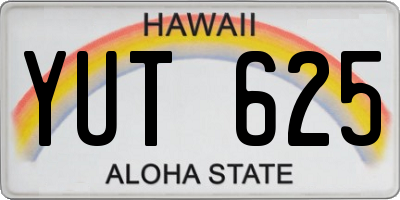 HI license plate YUT625