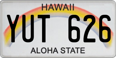 HI license plate YUT626