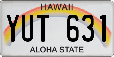 HI license plate YUT631