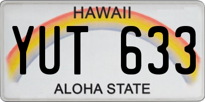 HI license plate YUT633