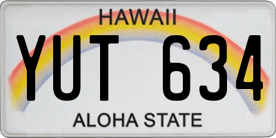 HI license plate YUT634