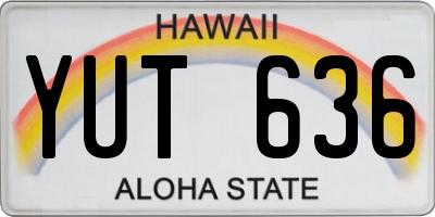 HI license plate YUT636