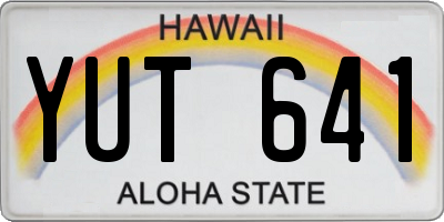 HI license plate YUT641