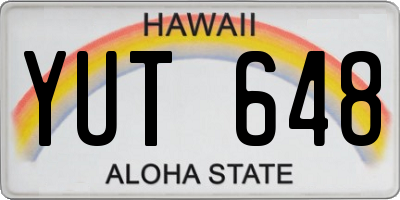 HI license plate YUT648