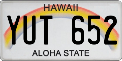HI license plate YUT652