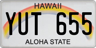 HI license plate YUT655