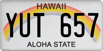HI license plate YUT657