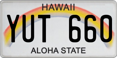 HI license plate YUT660