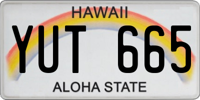 HI license plate YUT665