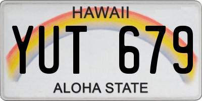 HI license plate YUT679