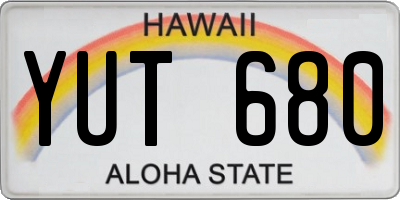 HI license plate YUT680