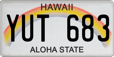 HI license plate YUT683