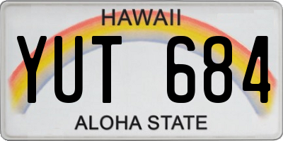 HI license plate YUT684