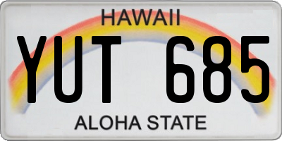 HI license plate YUT685