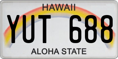 HI license plate YUT688